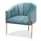 Baxton Studio Clarisse Light Blue Velvet Upholstered Gold Finished Chair 157-9781 - alternate 1
